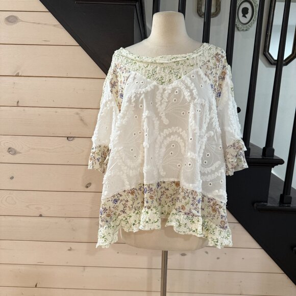 POL Lace Floral High Low Top Size Small - Picture 7 of 11